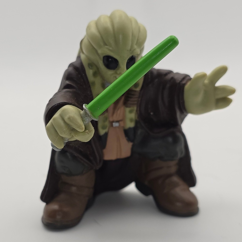 Hasbro Star Wars Galactic Heroes Kit Fisto Figure 2" Green Good 2004 LFL